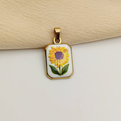 Ciondolo cornice girasole