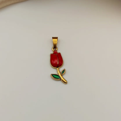 Ciondolo tulipano rosso