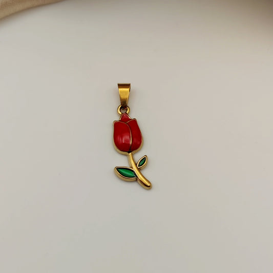 Ciondolo tulipano rosso