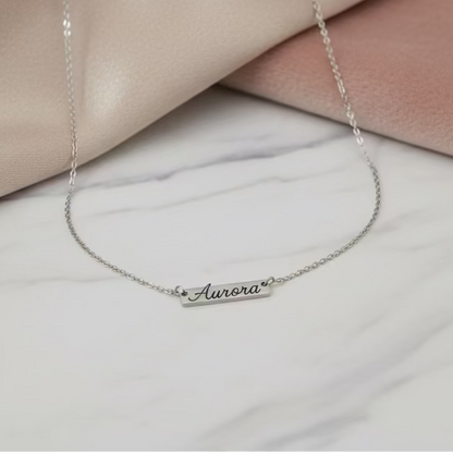 Collana targhetta mini silver