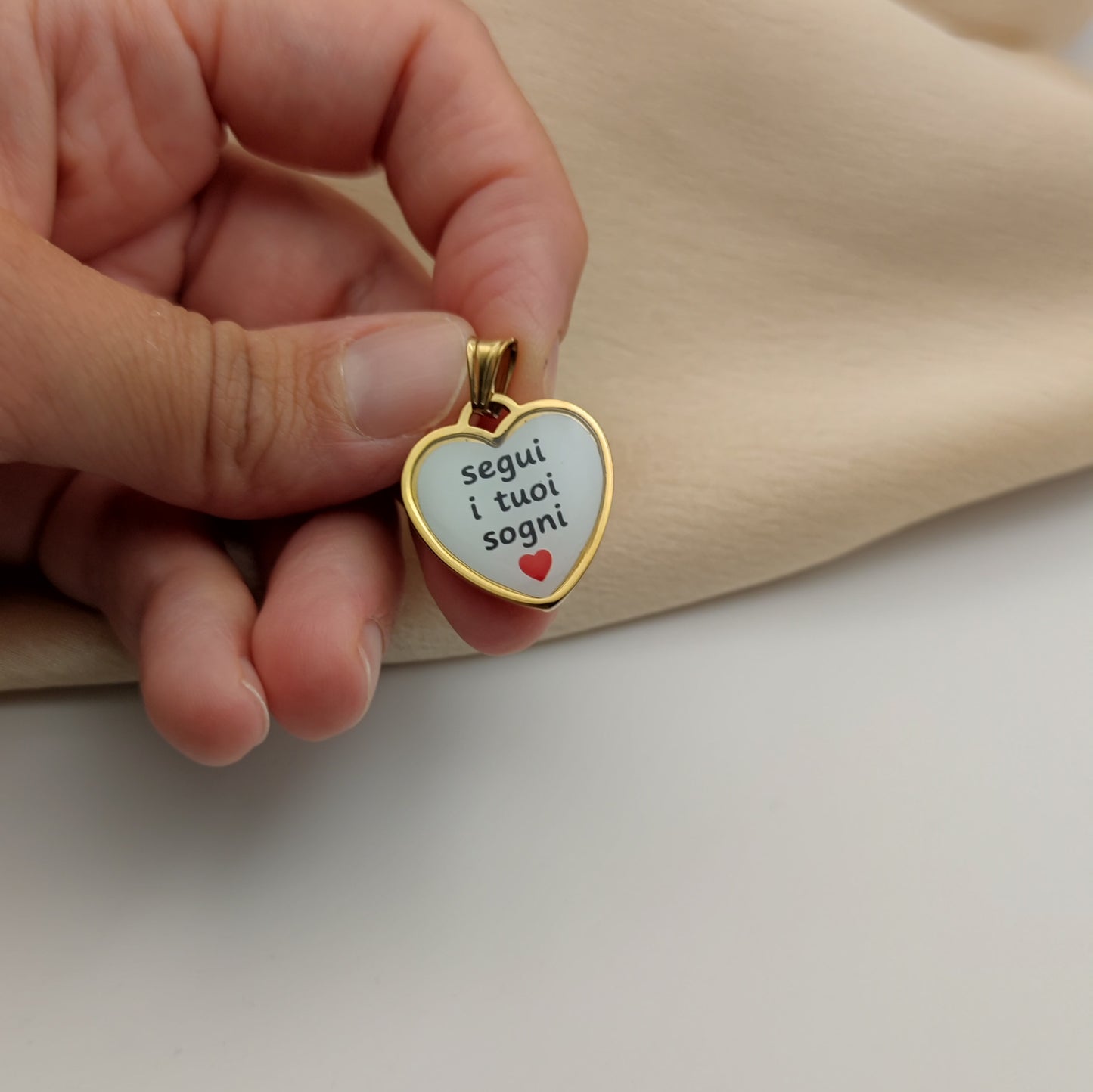 Ciondolo cuore segui i tuoi sogni