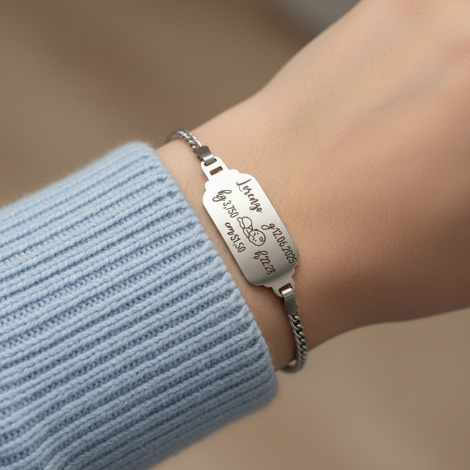 Bracciale nascita placchetta