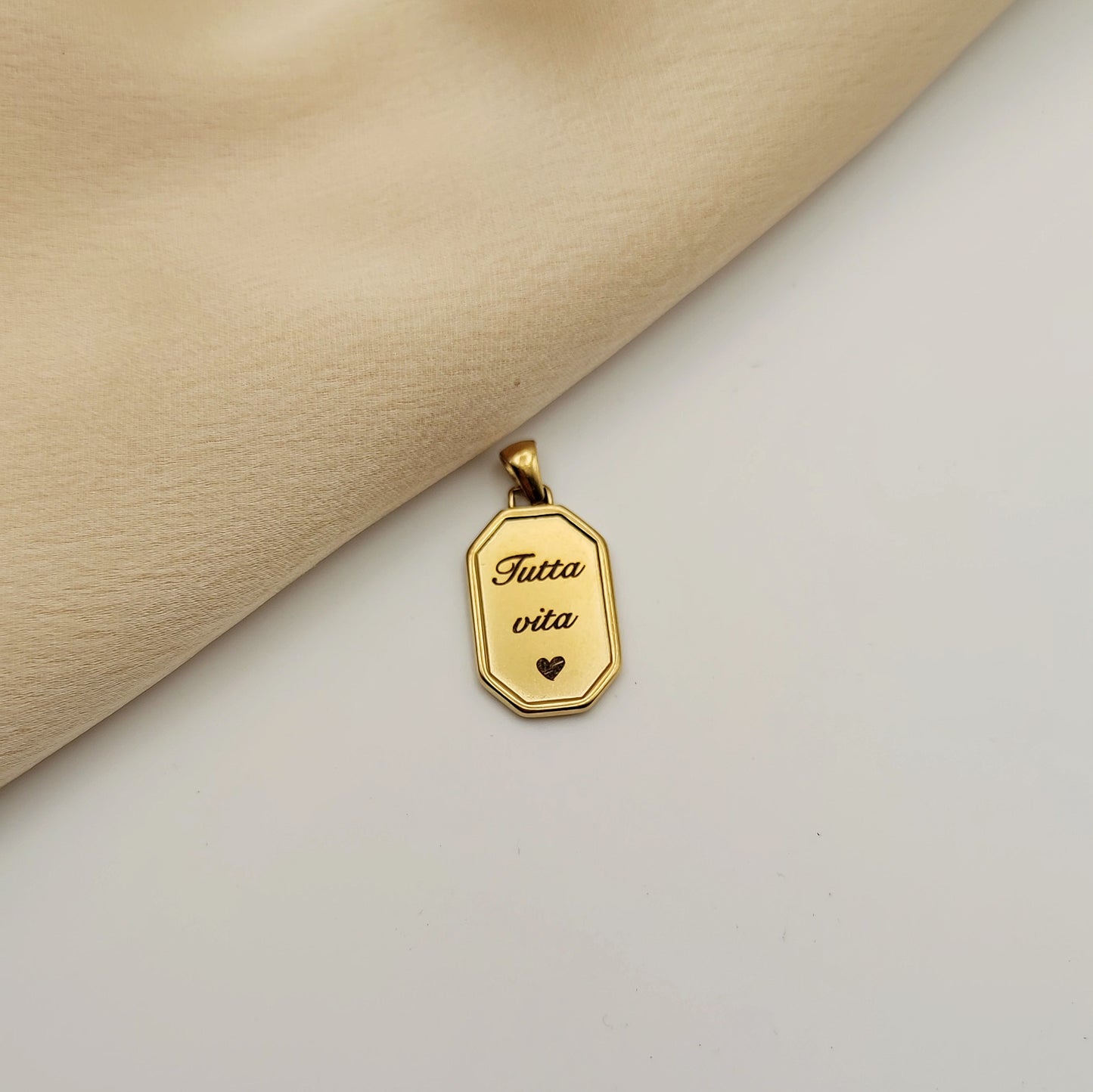 Ciondolo cornice enea gold PERSONALIZZABILE