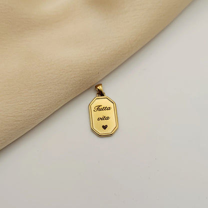 Ciondolo cornice enea gold PERSONALIZZABILE