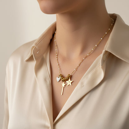 Collana smaltata stella PERSONALIZZABILE