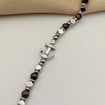 Bracciale ancora marrone