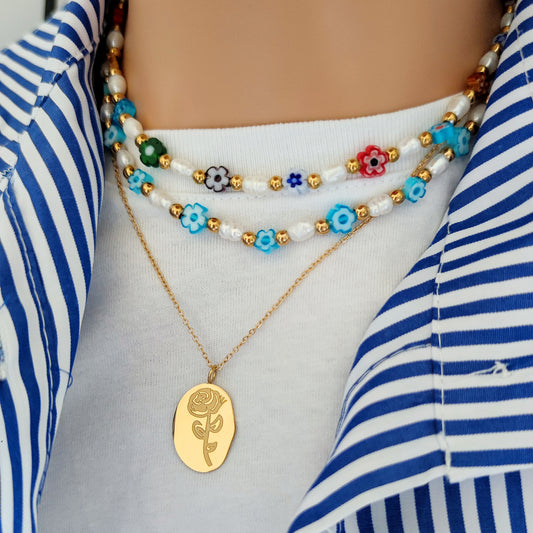 Collana margherita multicolor