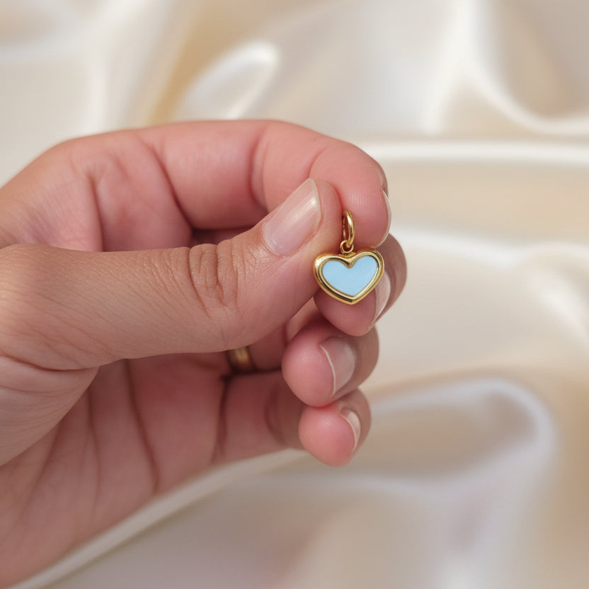 Charm cuore madreperla gold