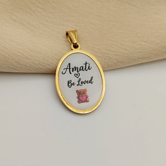 Ciondolo cornice ovale amati be loved
