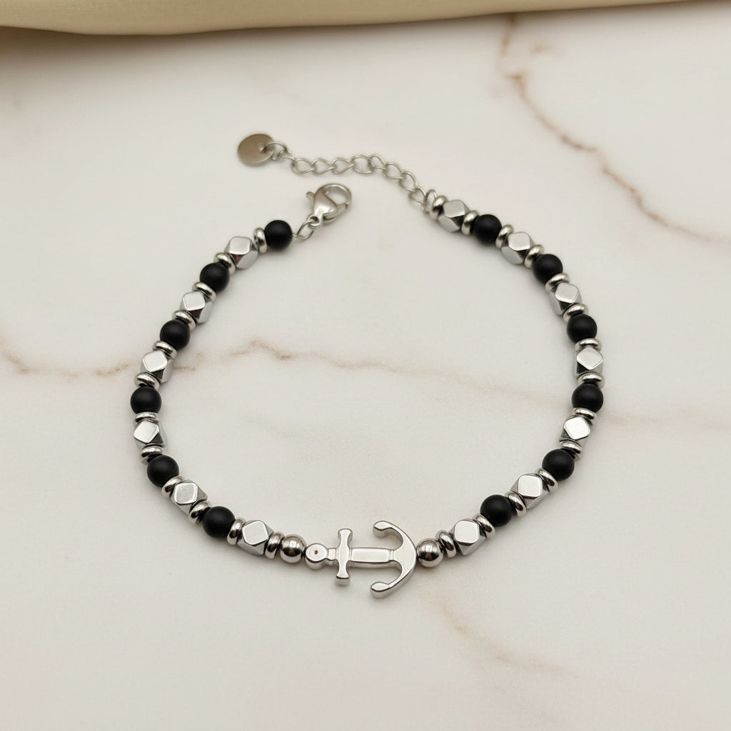 Bracciale ancora nero