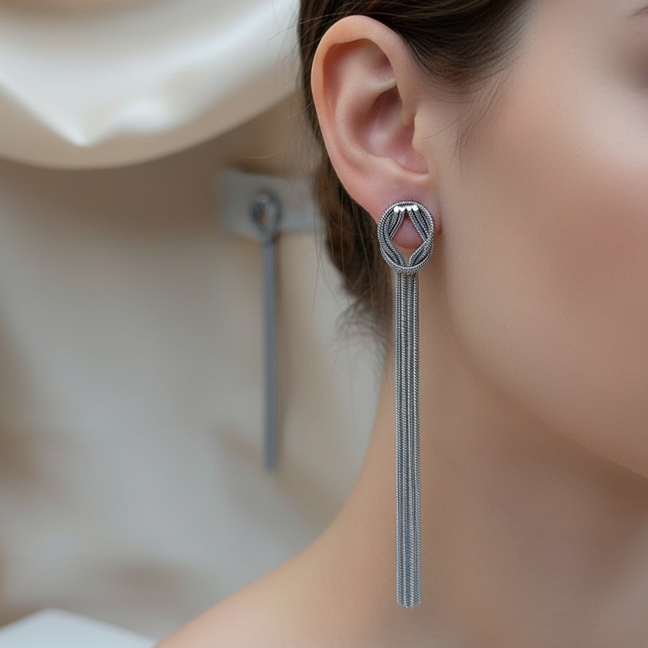 Orecchini nodo cascata silver