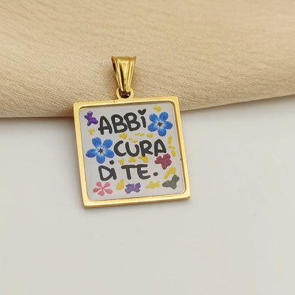 Ciondolo cornice abbi cura di te