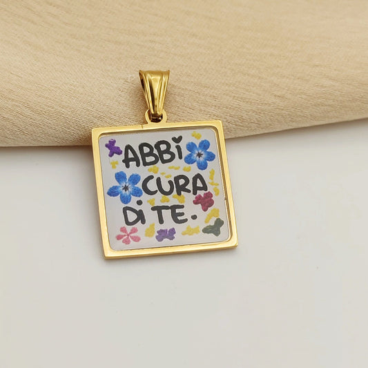 Ciondolo cornice abbi cura di te