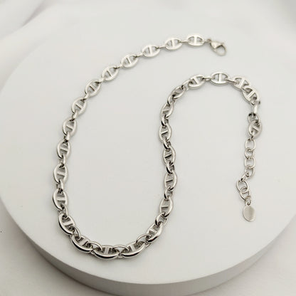 Collana catena ovale argento
