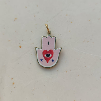 Ciondolo mano di Fatima pink