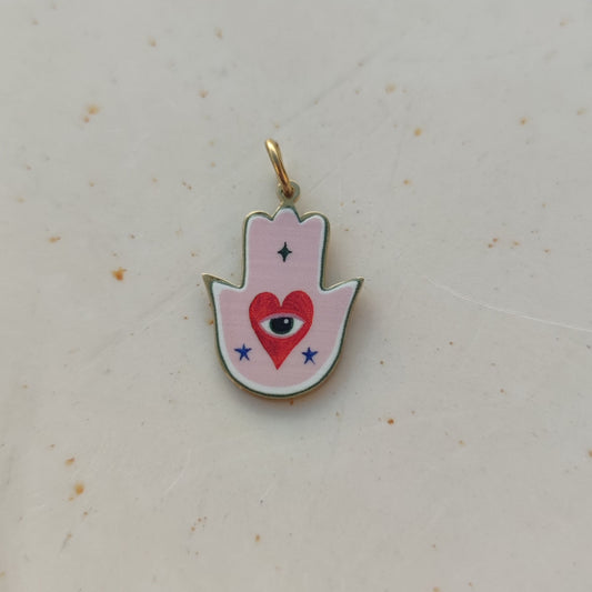 Ciondolo mano di Fatima pink