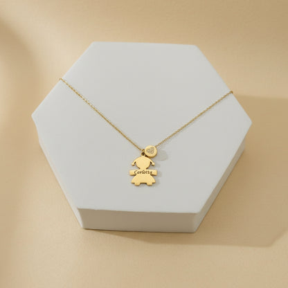 Collana bebè zirconia gold