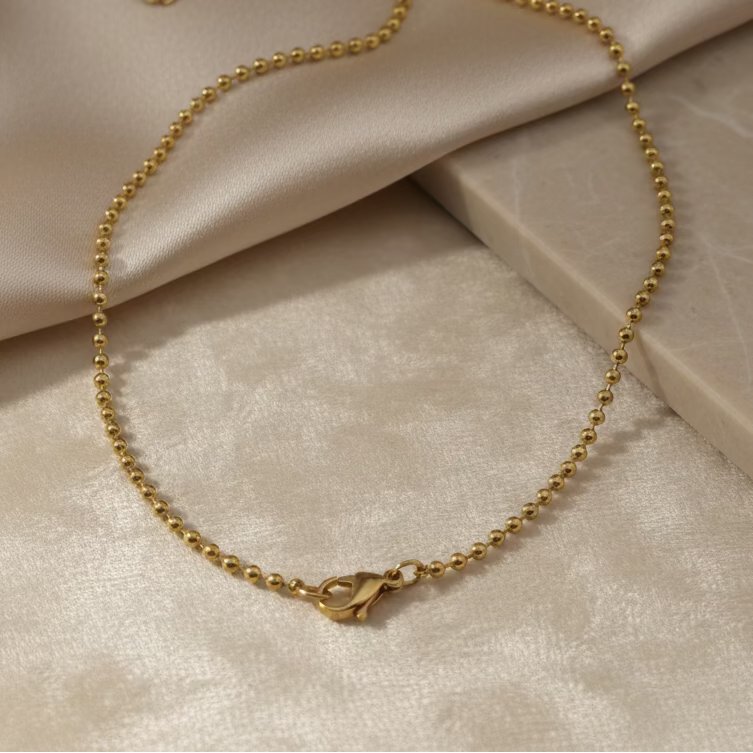 Collana microsfere gold 60 cm