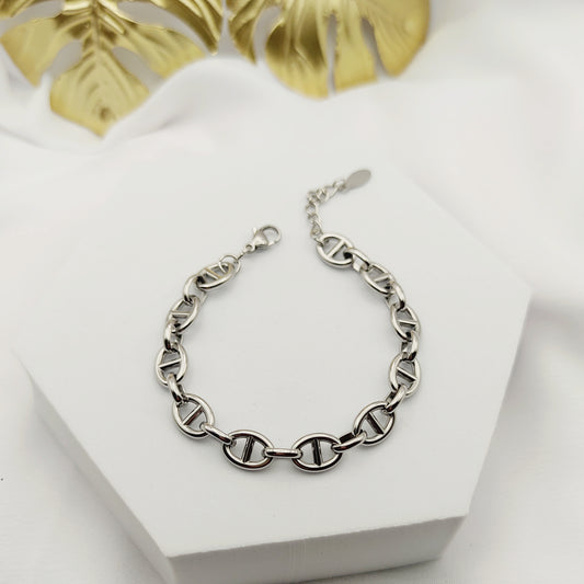 Bracciale catena ovalina argento