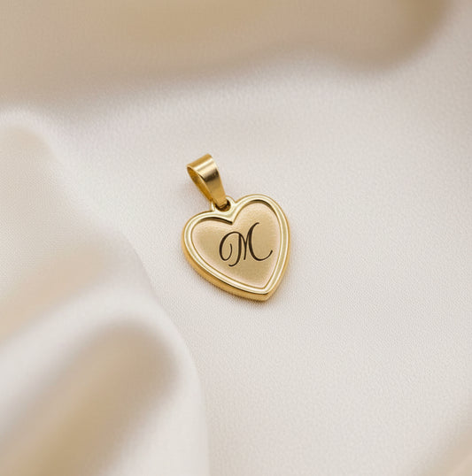 Ciondolo cuore cornice mini  gold PERSONALIZZABILE