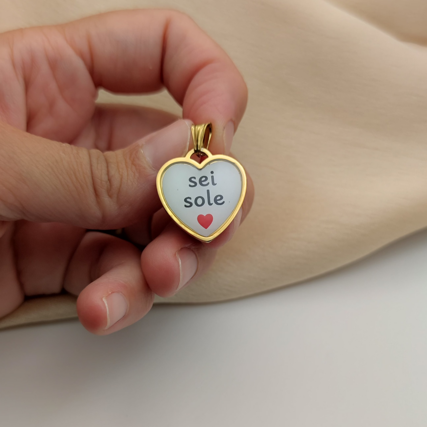 Ciondolo cuore sei sole