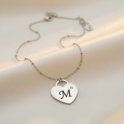 Collana cuore punto luce silver PERSONALIZZABILE