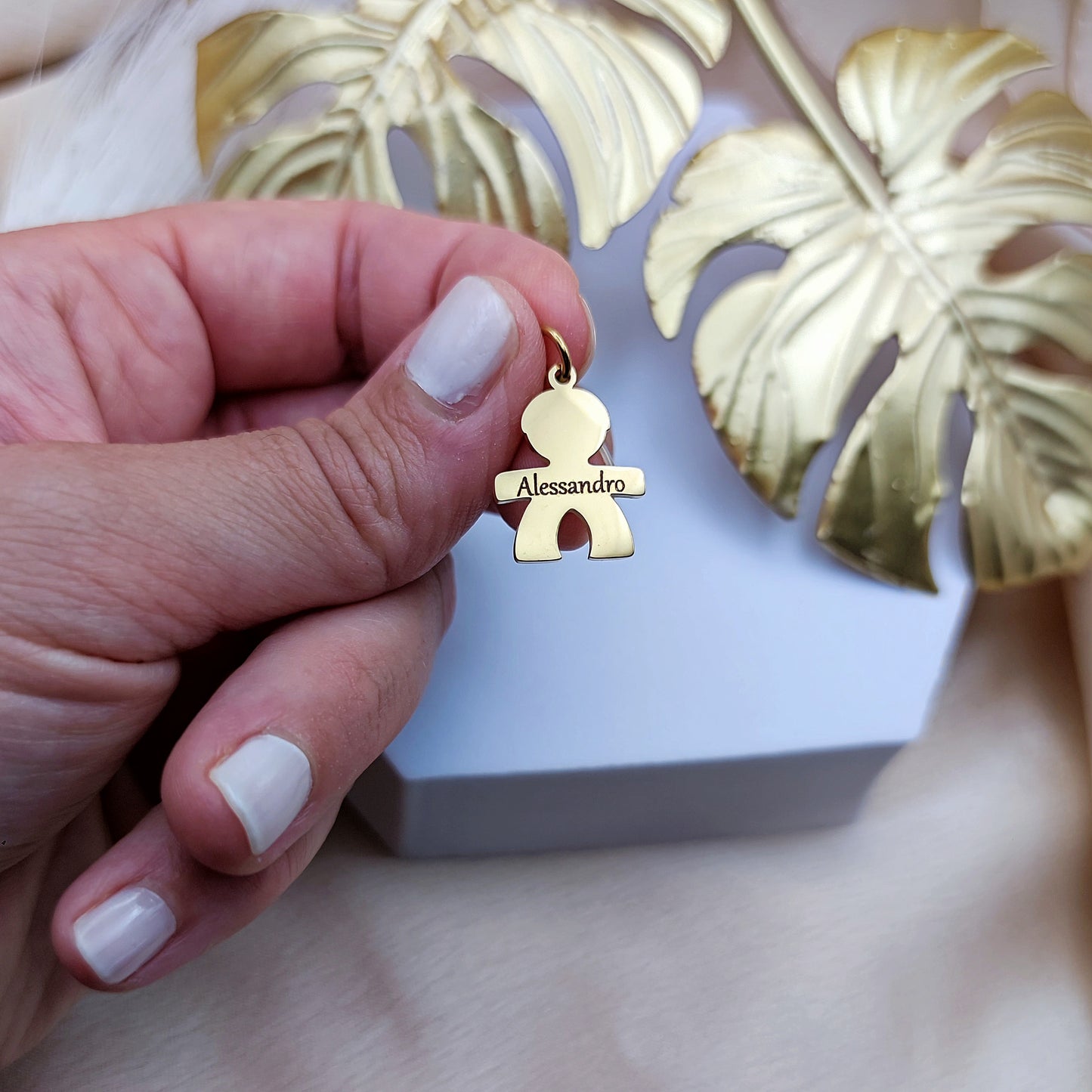 Ciondolo bebè maschietto gold PERSONALIZZABILE