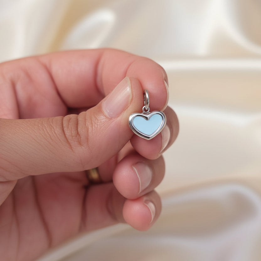Charm cuore madreperla silver