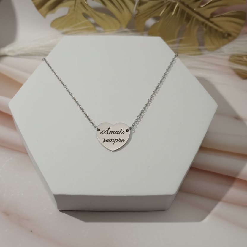 Collana cuore silver PERSONALIZZABILE