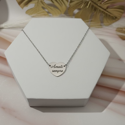 Collana cuore silver PERSONALIZZABILE