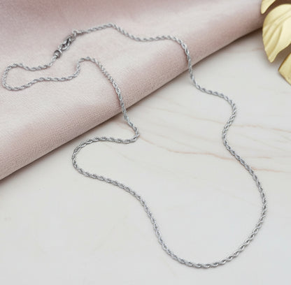 Collana basic torcion 2mm, lunghezza 50 cm silver