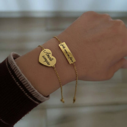 Bracciale targhetta rettangolare gold PERSONALIZZABILE