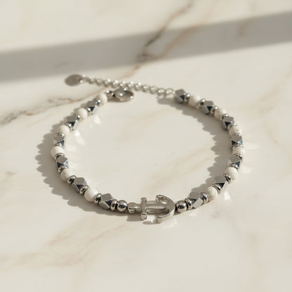 Bracciale ancora grigio chiaro
