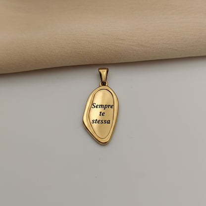 Ciondolo cornice fluid gold