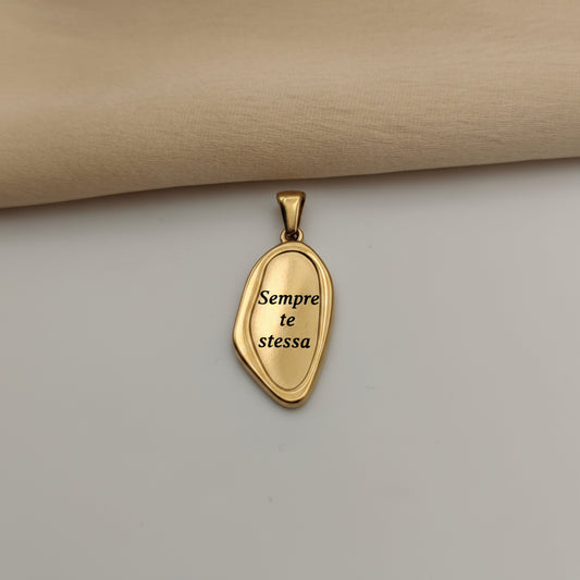 Ciondolo cornice fluid gold