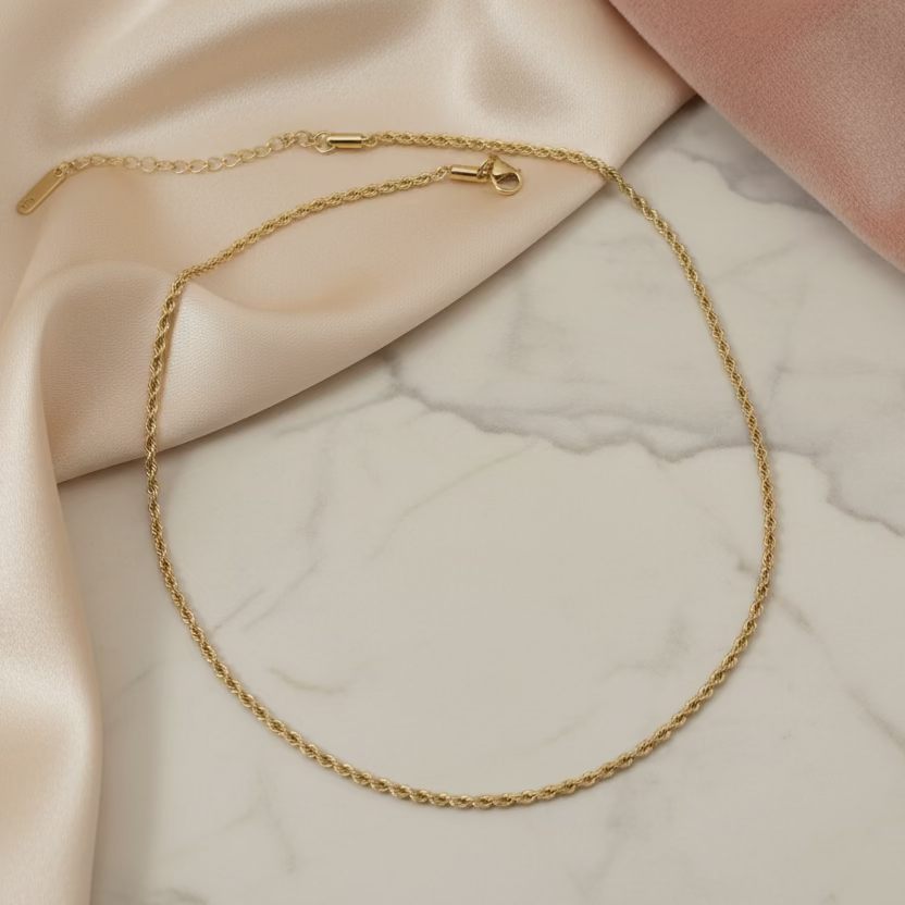 Collana torcion 2mm ,lunghezza 40 cm gold