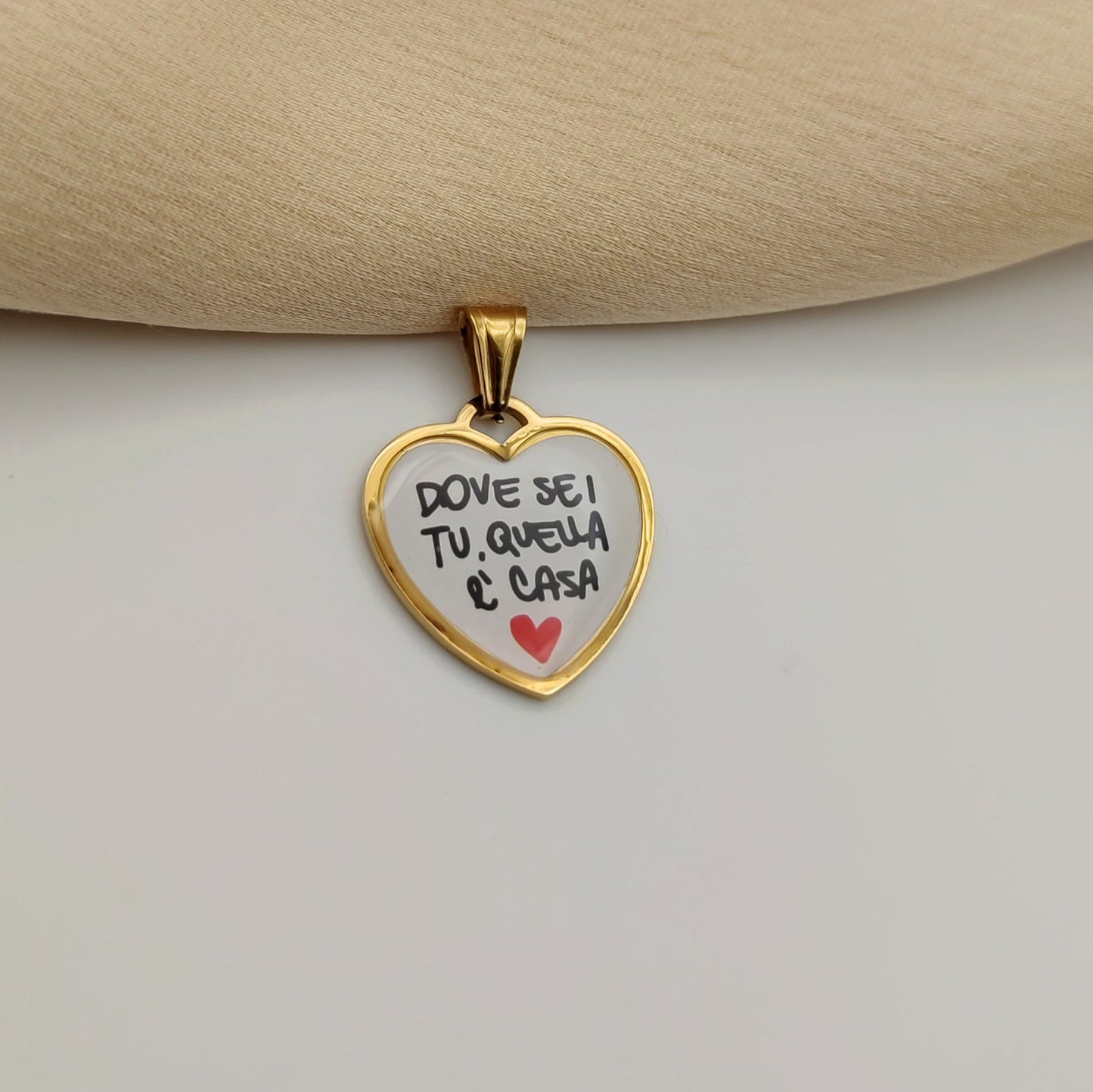 Ciondolo cuore dove sei tu quella è casa