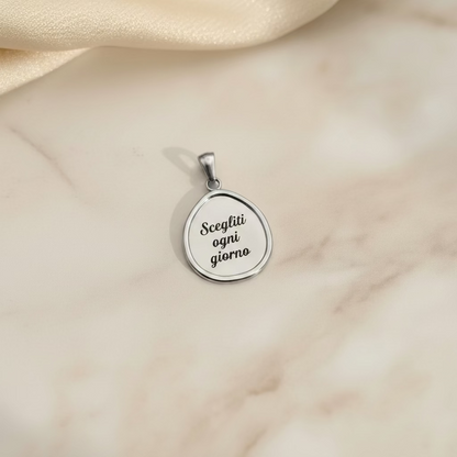 Ciondolo cornice goccia silver PERSONALIZZABILE