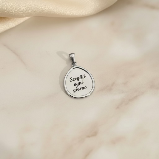 Ciondolo cornice goccia silver PERSONALIZZABILE