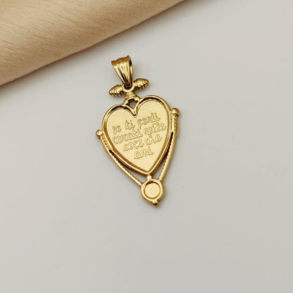 Ciondolo cuore  intarsiato se ti perdi cercati nelle cose che ami
