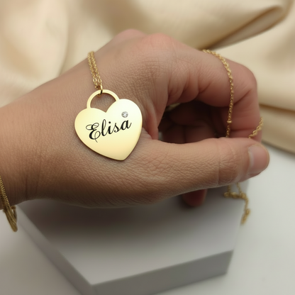 Collana cuore punto luce gold PERSONALIZZABILe