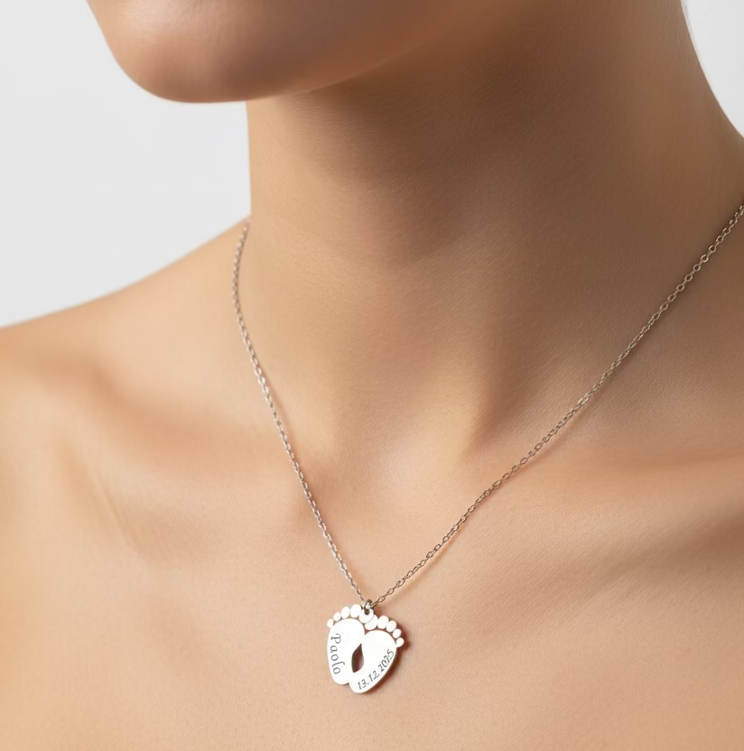 Collana piedini silver PERSONALIZZABILE