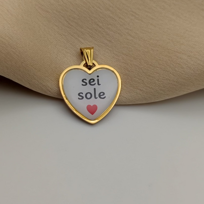 Ciondolo cuore sei sole