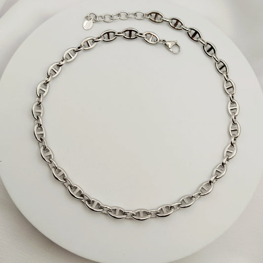 Collana catena ovale argento