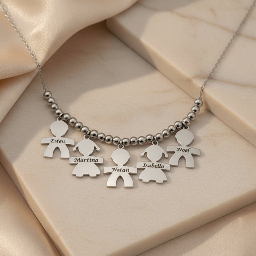 Collana 5 bebè sfere silver PERSONALIZZABILE