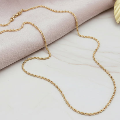 Collana basic torcion 2mm, lunghezza 50 cm oro