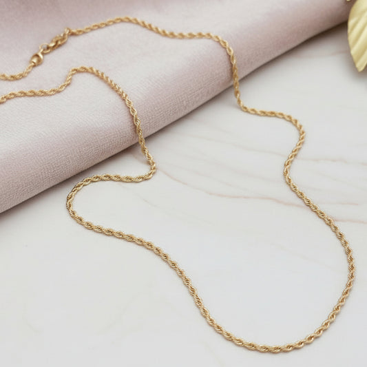 Collana basic torcion 2mm, lunghezza 50 cm oro