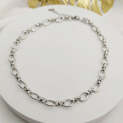 Collana ovale chic argento