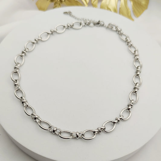 Collana ovale chic argento