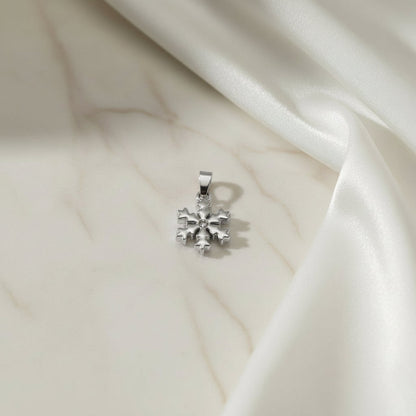 Ciondolo fiocco di neve acciaio argento